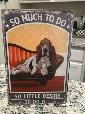 Tin Metal Signs Home Décor 8x12 Basset Hound